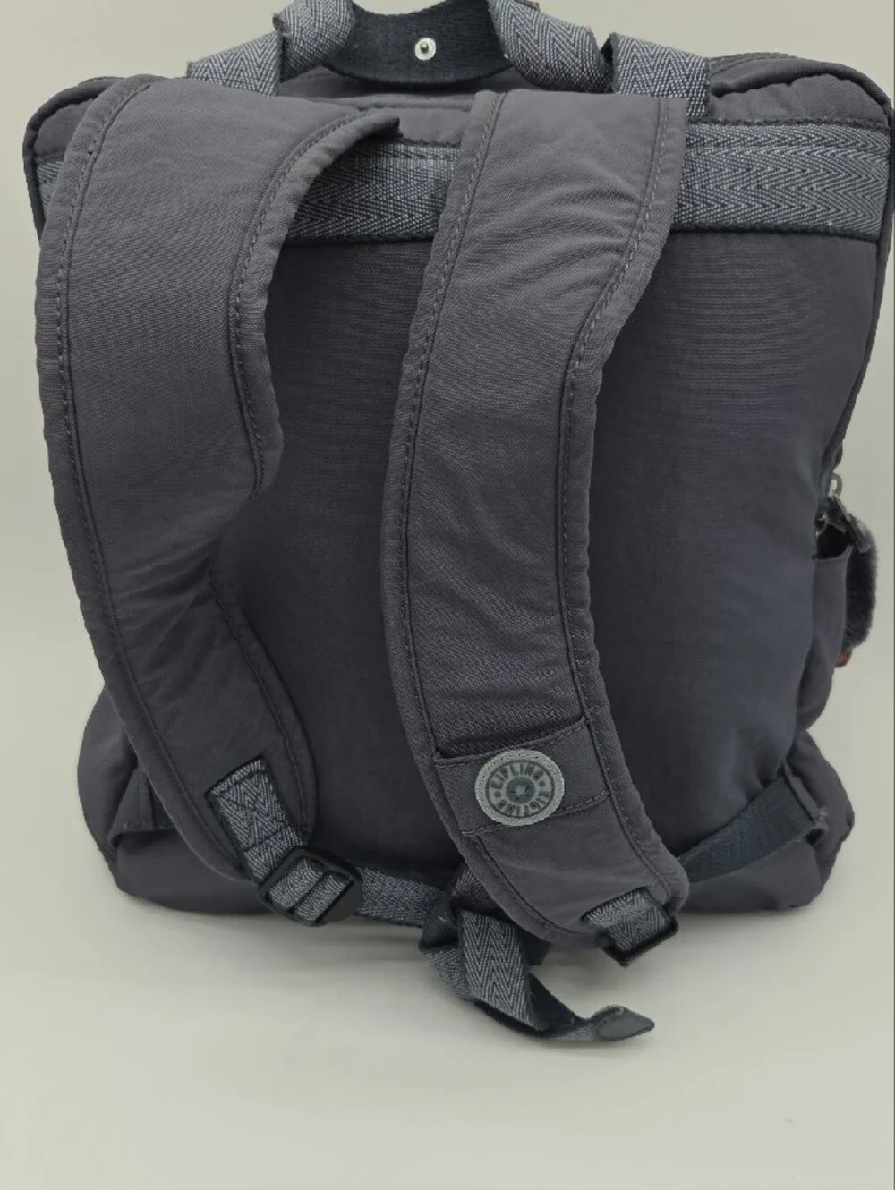 Kipling Gray  Diaper Backpack Bag with Monkey Keychain And Baby Pad